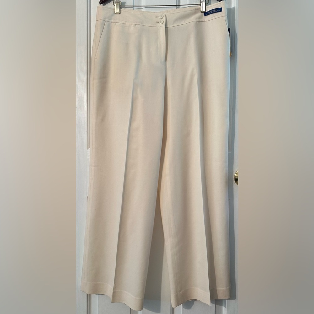 PENDLETON 16P Old Money Quiet Luxury Virgin Wool White Flat Front Straight Leg